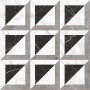Patterned --and-- Statement Black/Dark Grey Medium Format 260x410 - 595x595 Porcelain for Wall/Floor; Finish - Natural